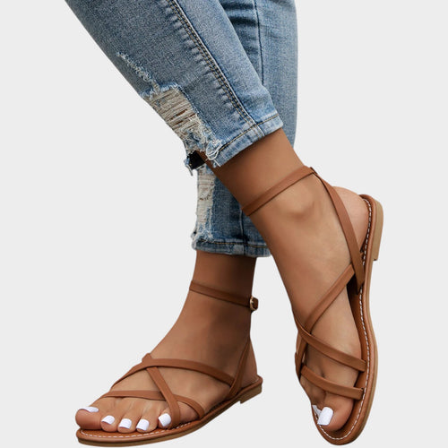 Strappy Flat Leather Sandals