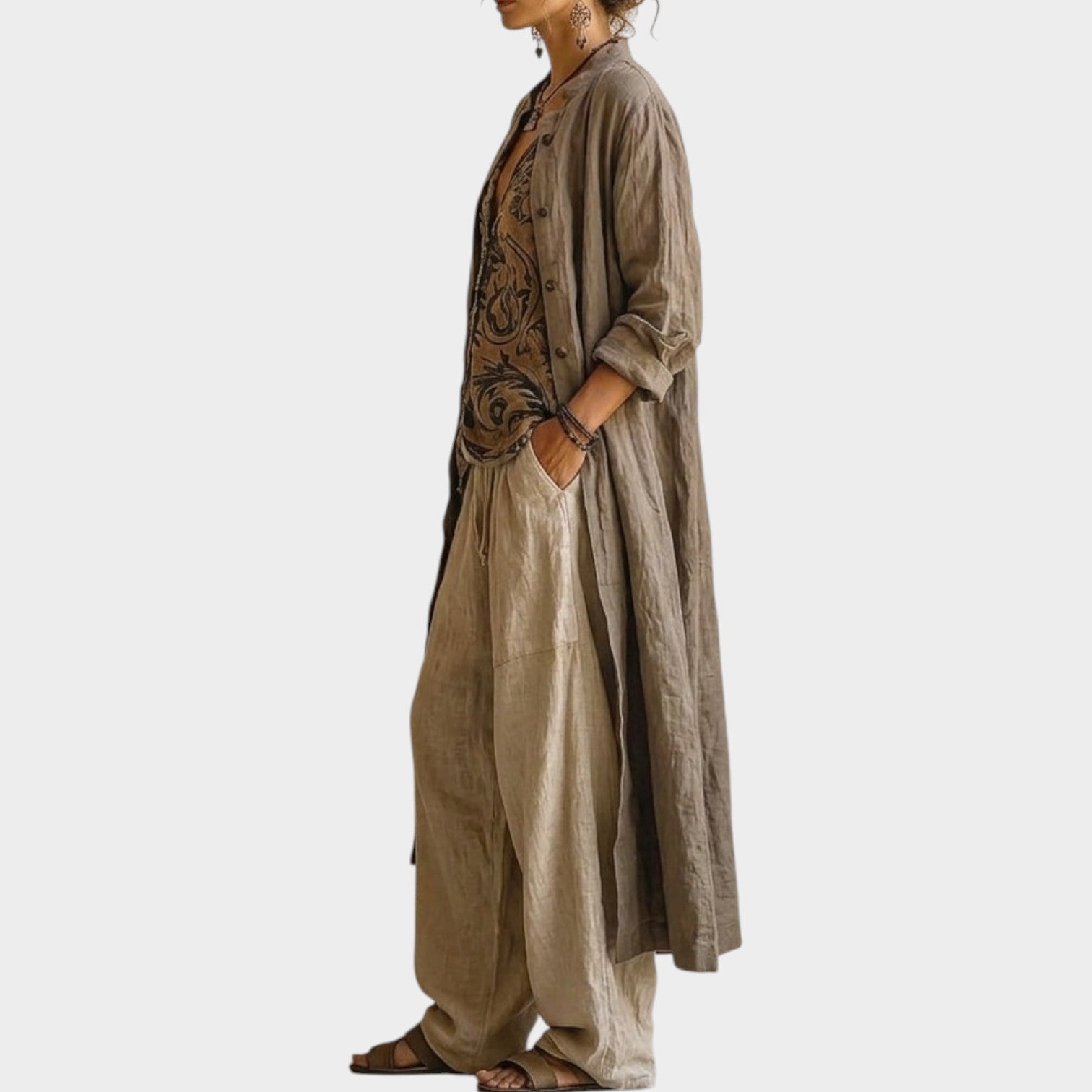 Premium Cotton and Linen Blend Three Piece Set