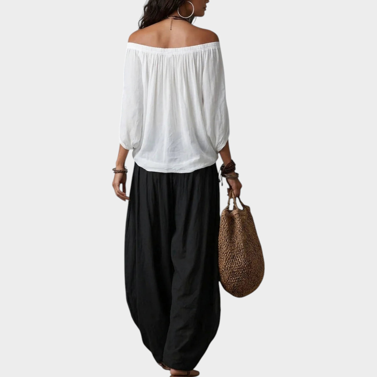 Women's Two Piece Set Boho Top and Harem Pants