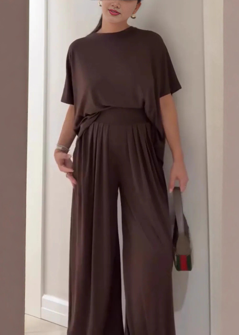 Leanne™ | Relaxed Top & Flowing Wide-Leg Pants Ensemble