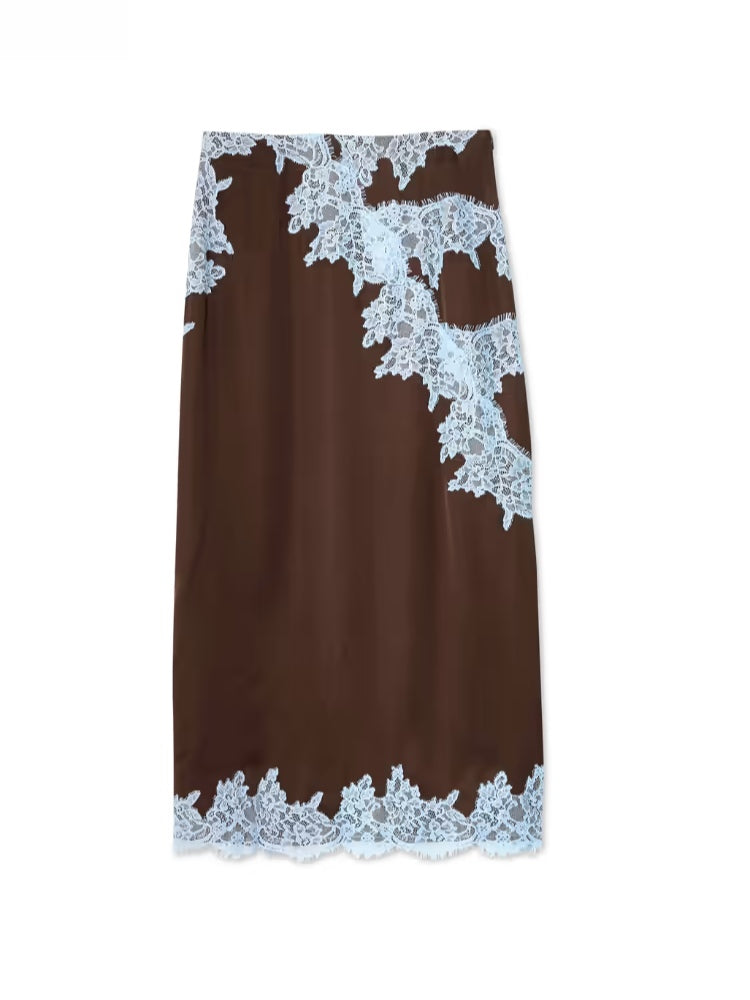 Mabel™ | Chic Lace Panel Top and Skirt Ensemble