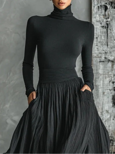 Lucy™ | Turtleneck and Pleated Skirt Ensemble