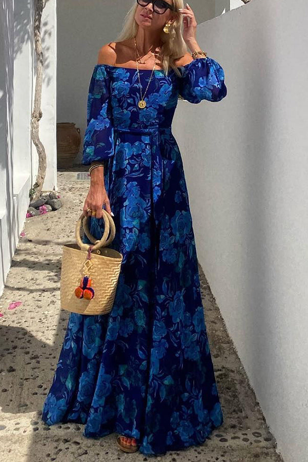 Cosette | Floral Off-Shoulder Maxi Dress for Women - Perfect for Wedding Guests