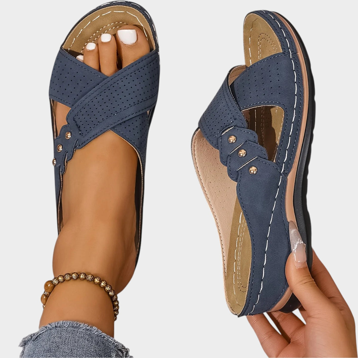 Women's Wedge Sandals with Cushioned Sole