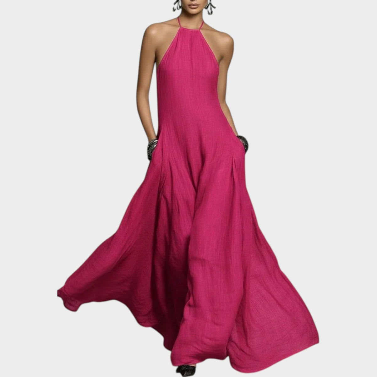Women's Halter Flow Maxi Dress
