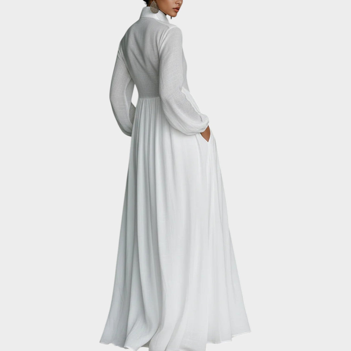 Women's Maxi Shirt Dress Elegant Button-Front