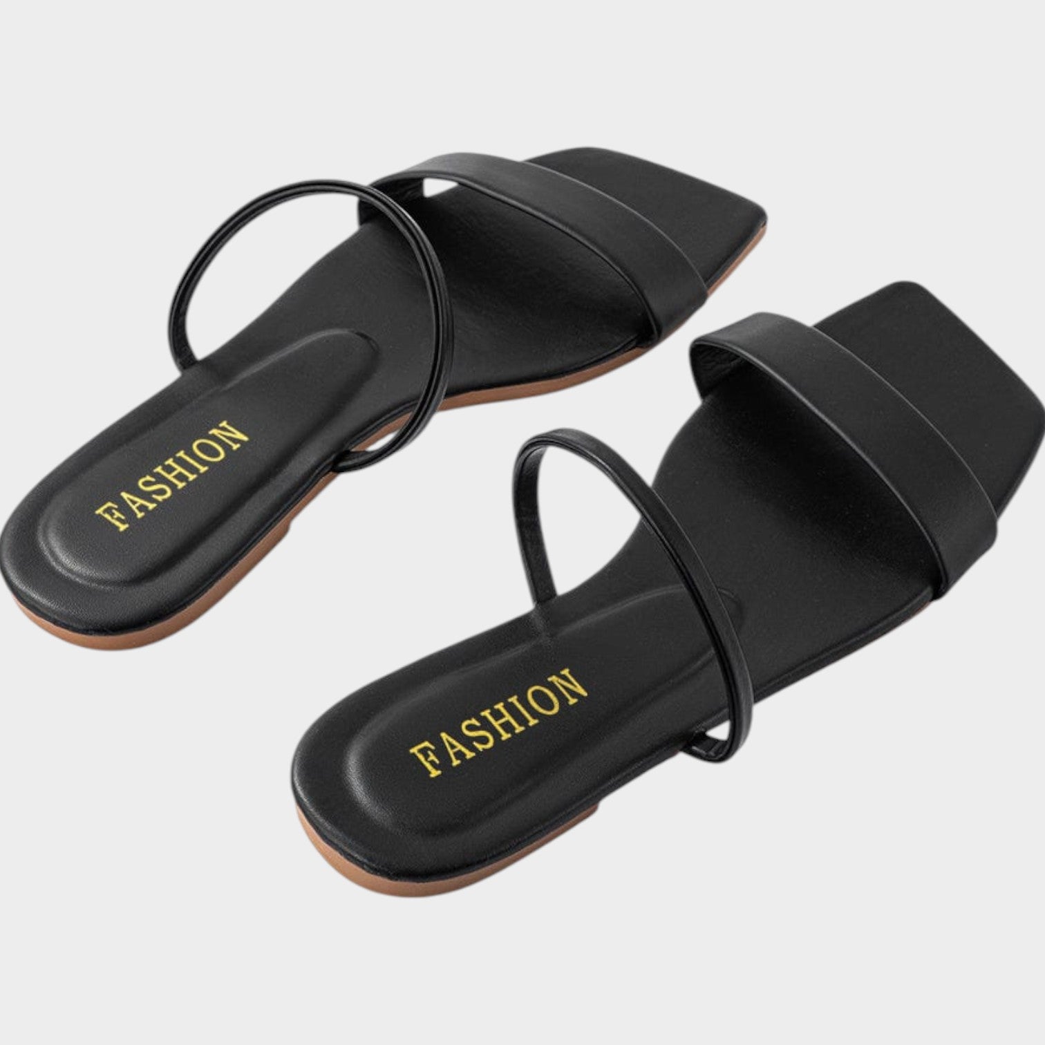 Square Toe Ring Summer Slides