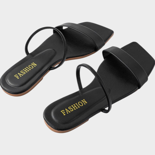 Square Toe Ring Summer Slides