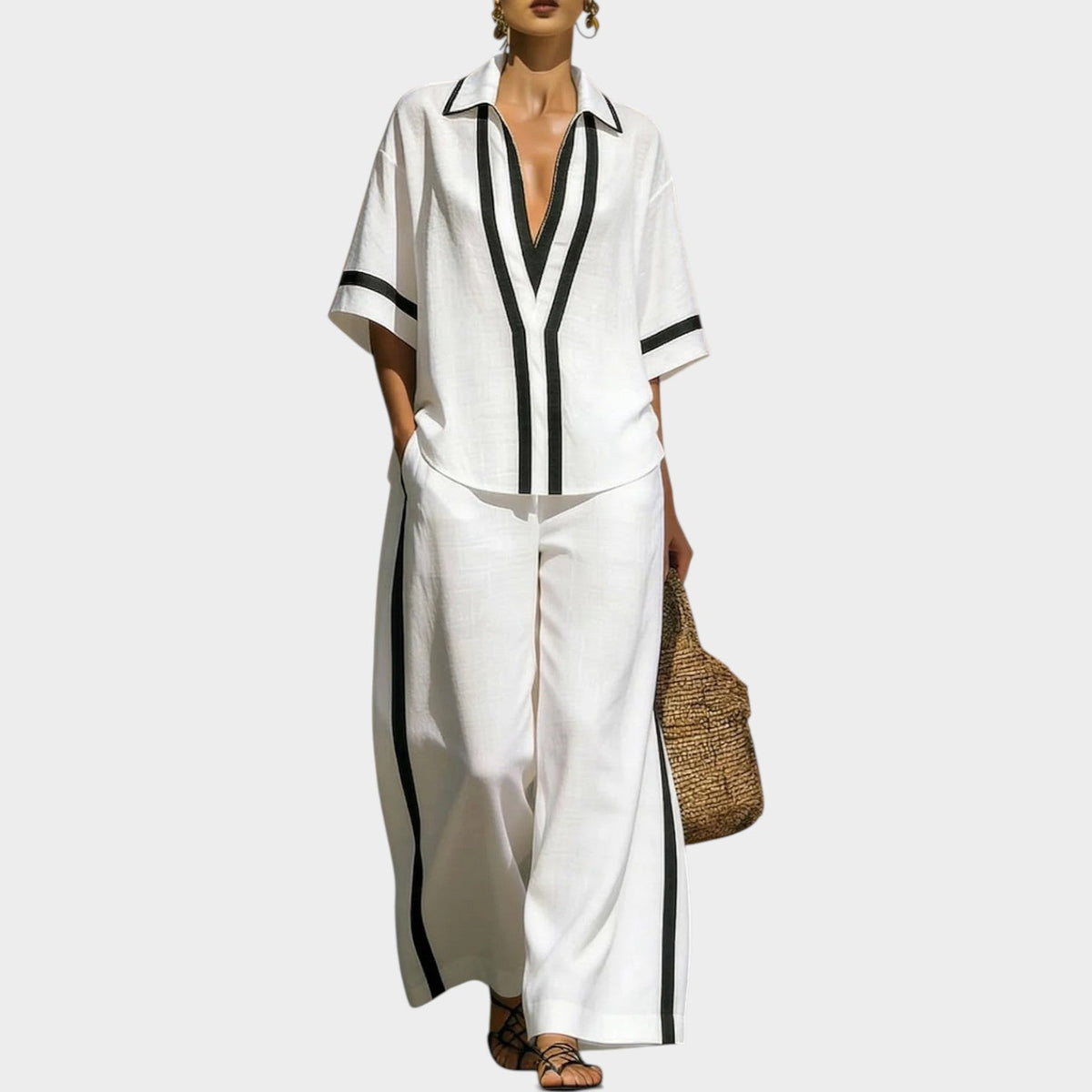 Women's Matching Set Relaxed Linen Two-Piece