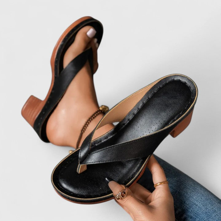 Anastasia | Women's Block Heel Thong Sandals