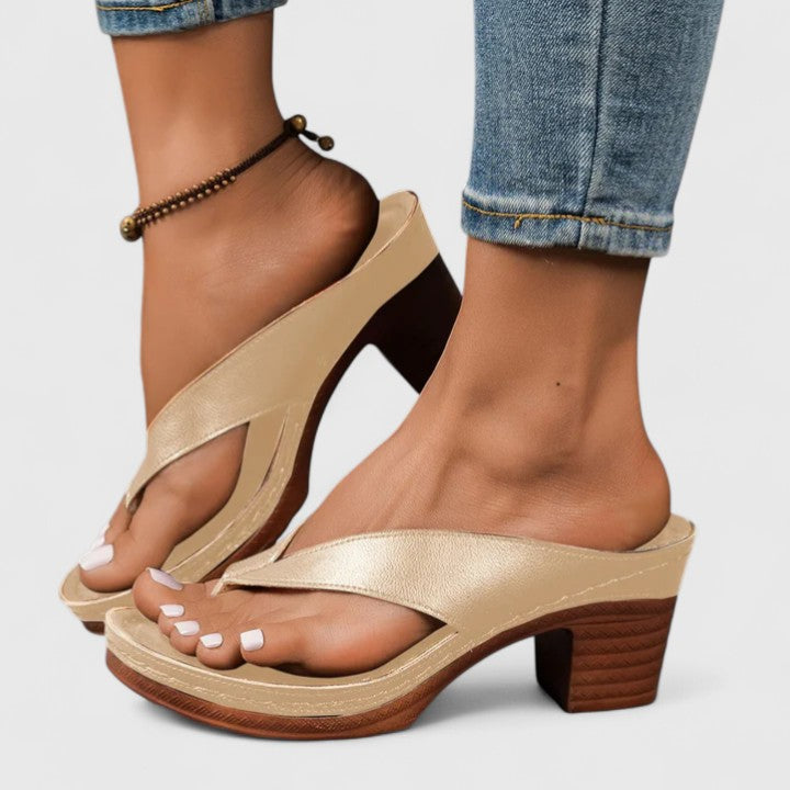 Anastasia | Women's Block Heel Thong Sandals