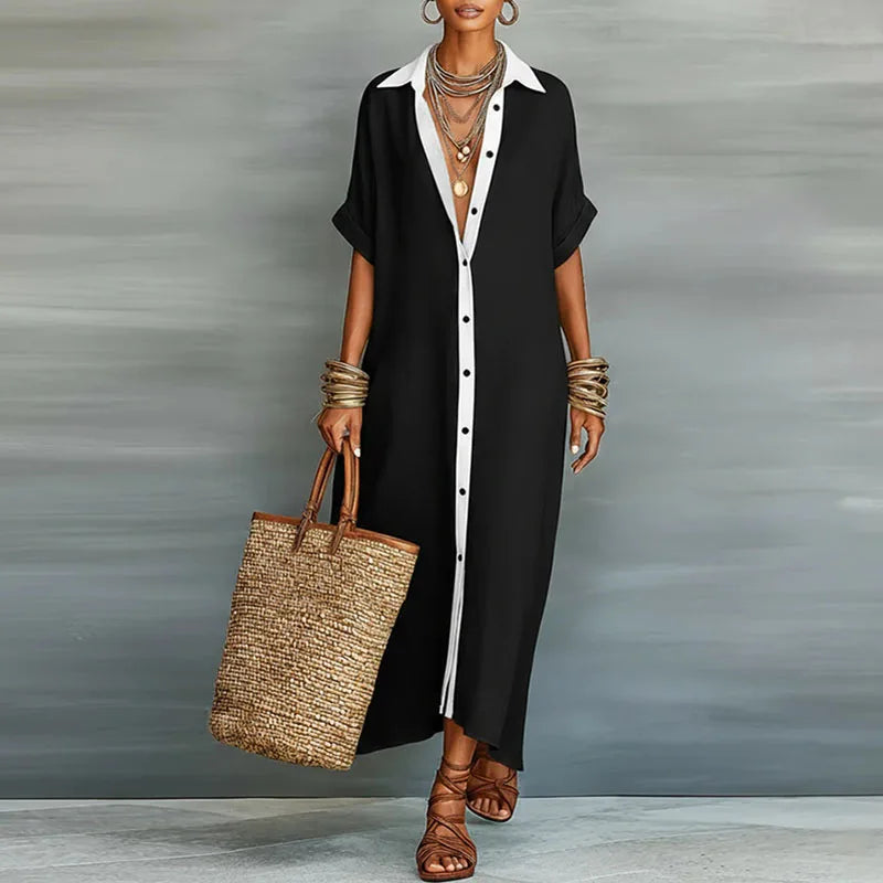 Astoria | Women's Maxi Shirt Dress with Button Front