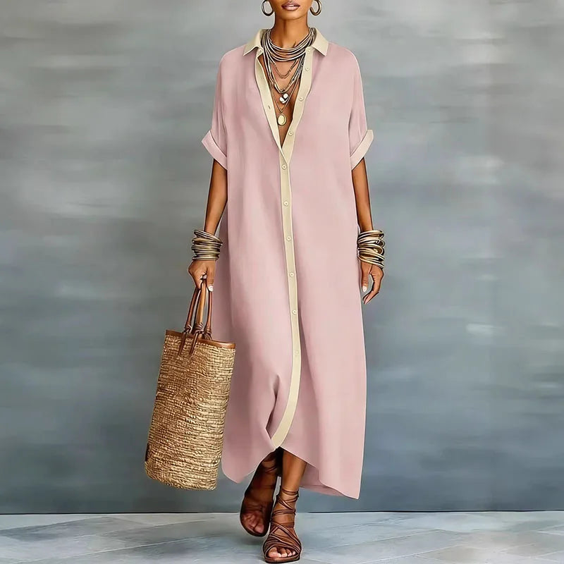 Astoria | Women's Maxi Shirt Dress with Button Front