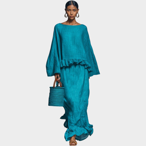 Ruffled Linen Matching Set