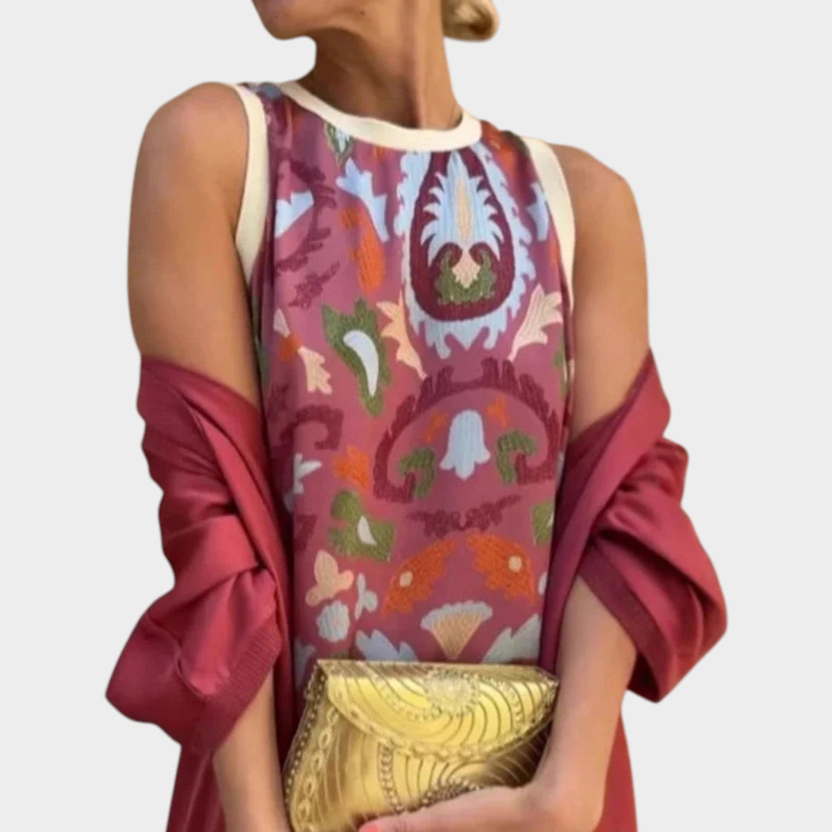 Women's Sleeveless Maxi Dress With Lightweight Cardigan