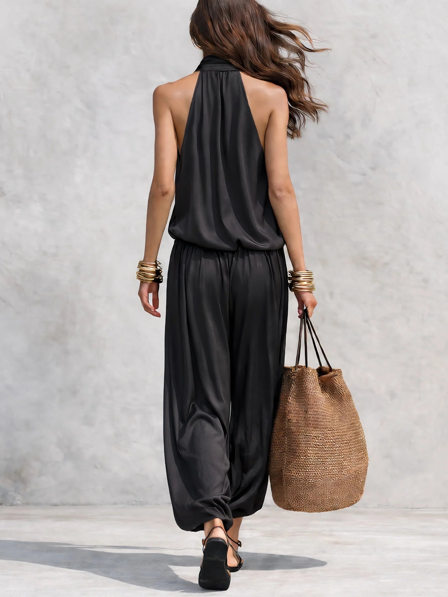Bianca | Women's Halter Neck Cowl Neck Two-Piece Set