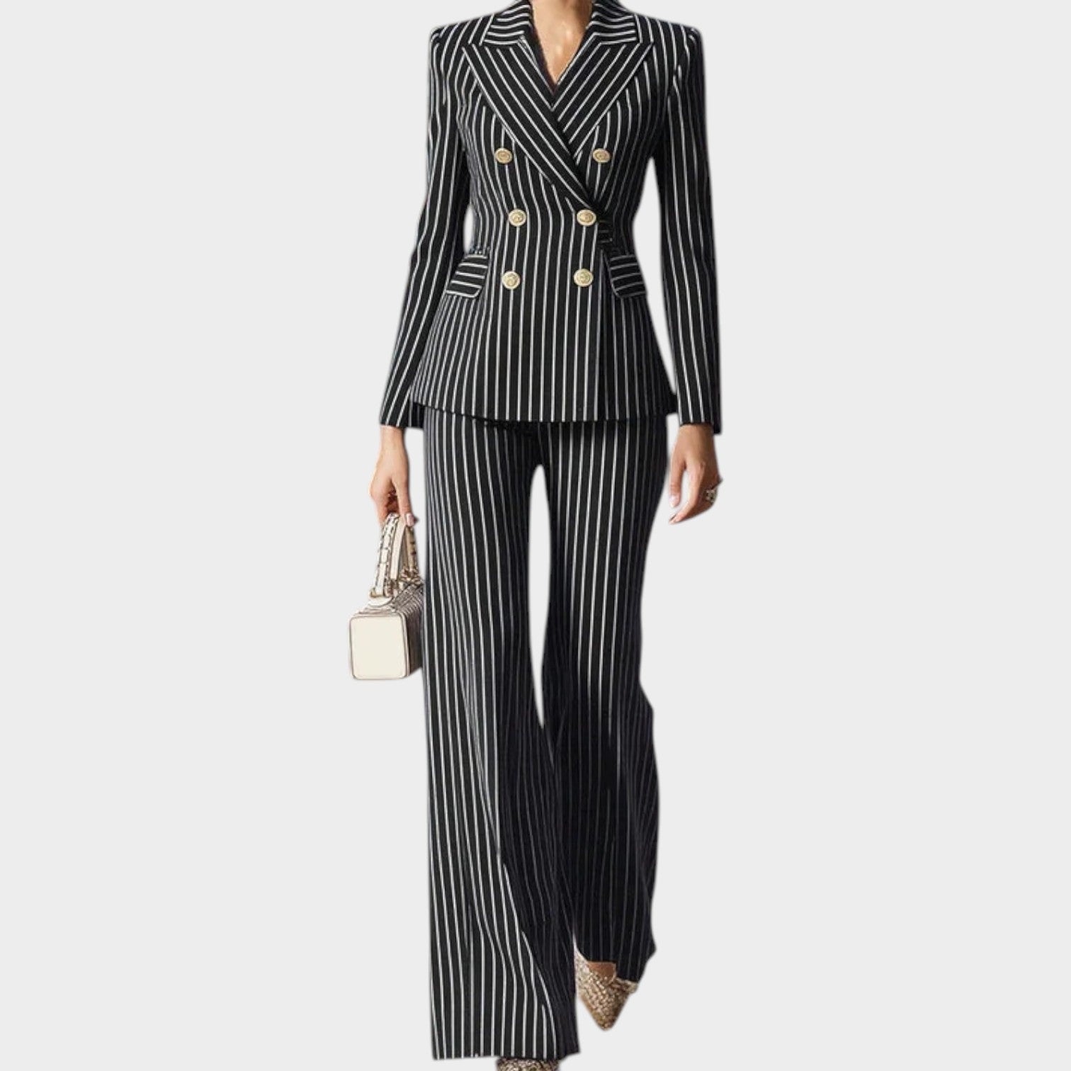 Striped Two-Piece Blazer Set