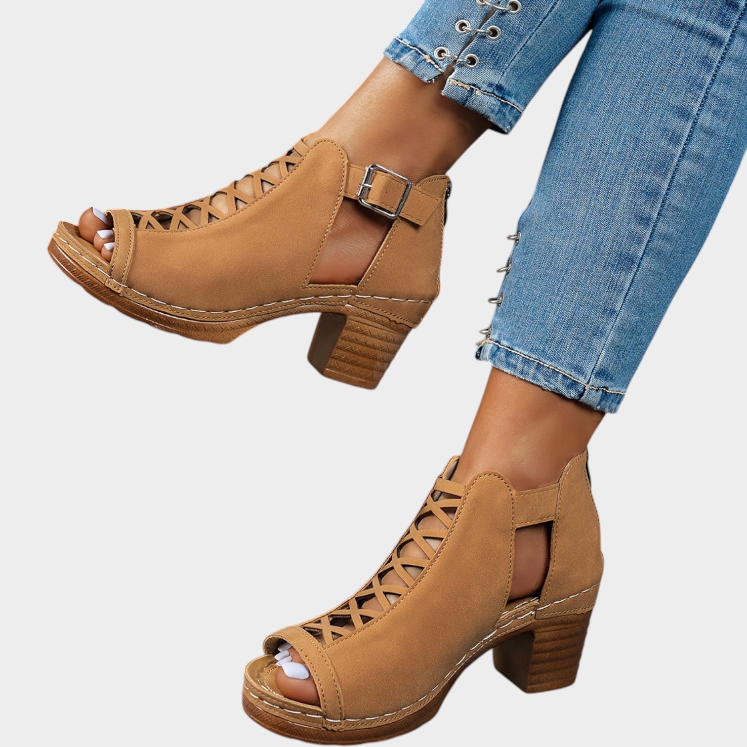 Block Heel Comfort Sandals