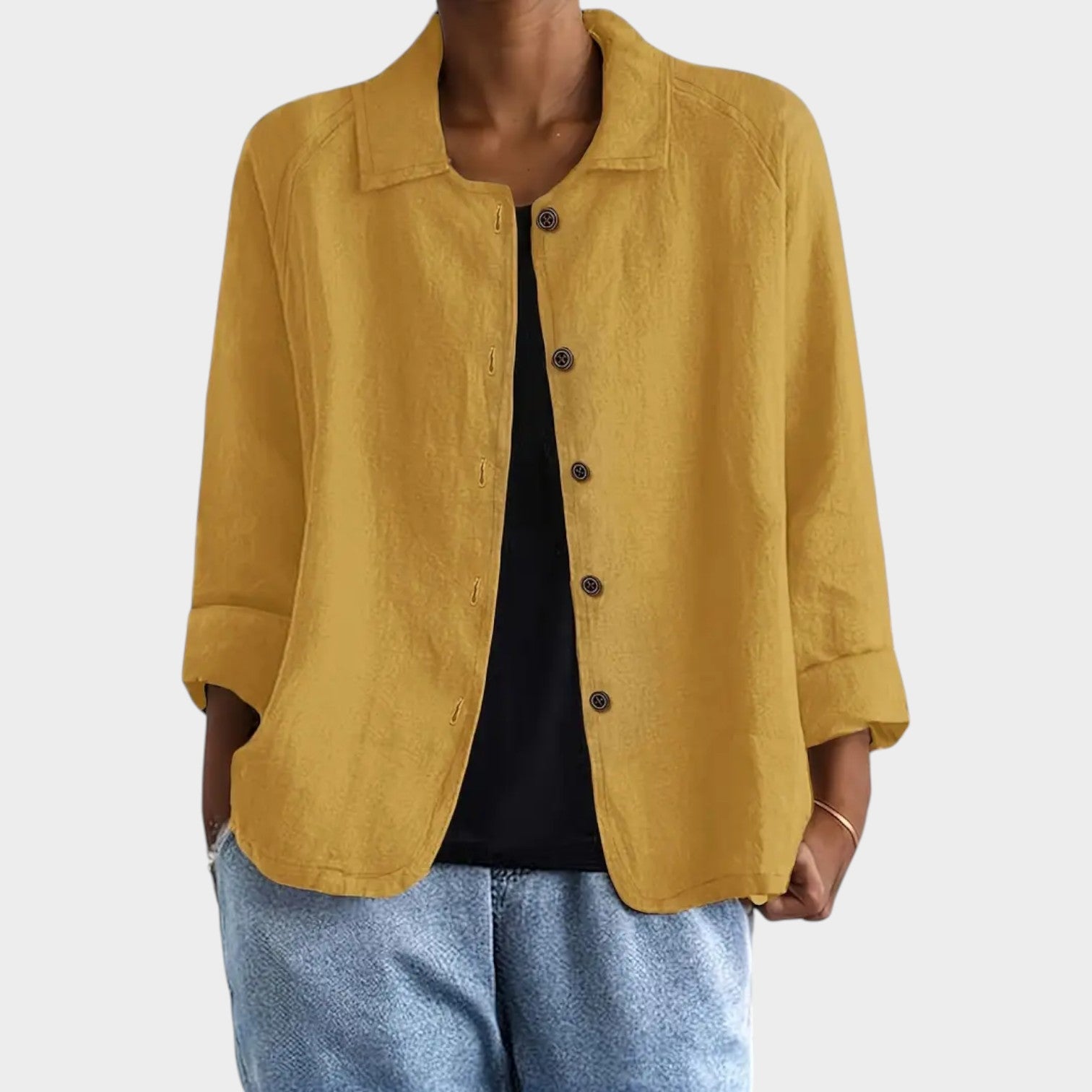 Textured Button Up Blouse