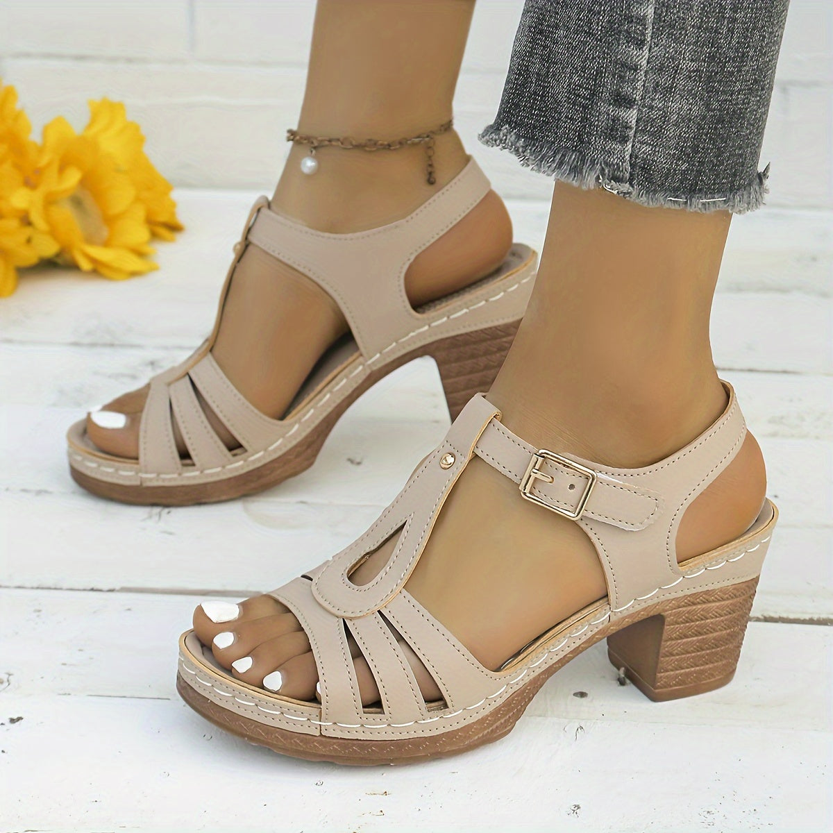Zuri | Women's Adjustable Buckle Sandals with Cushioned Comfort