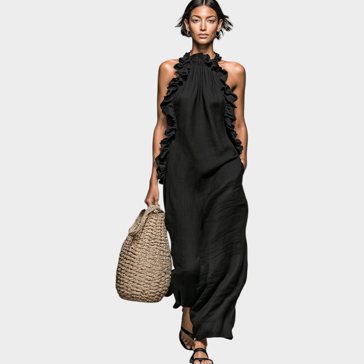 Women's Flowy Maxi Dress with Pockets