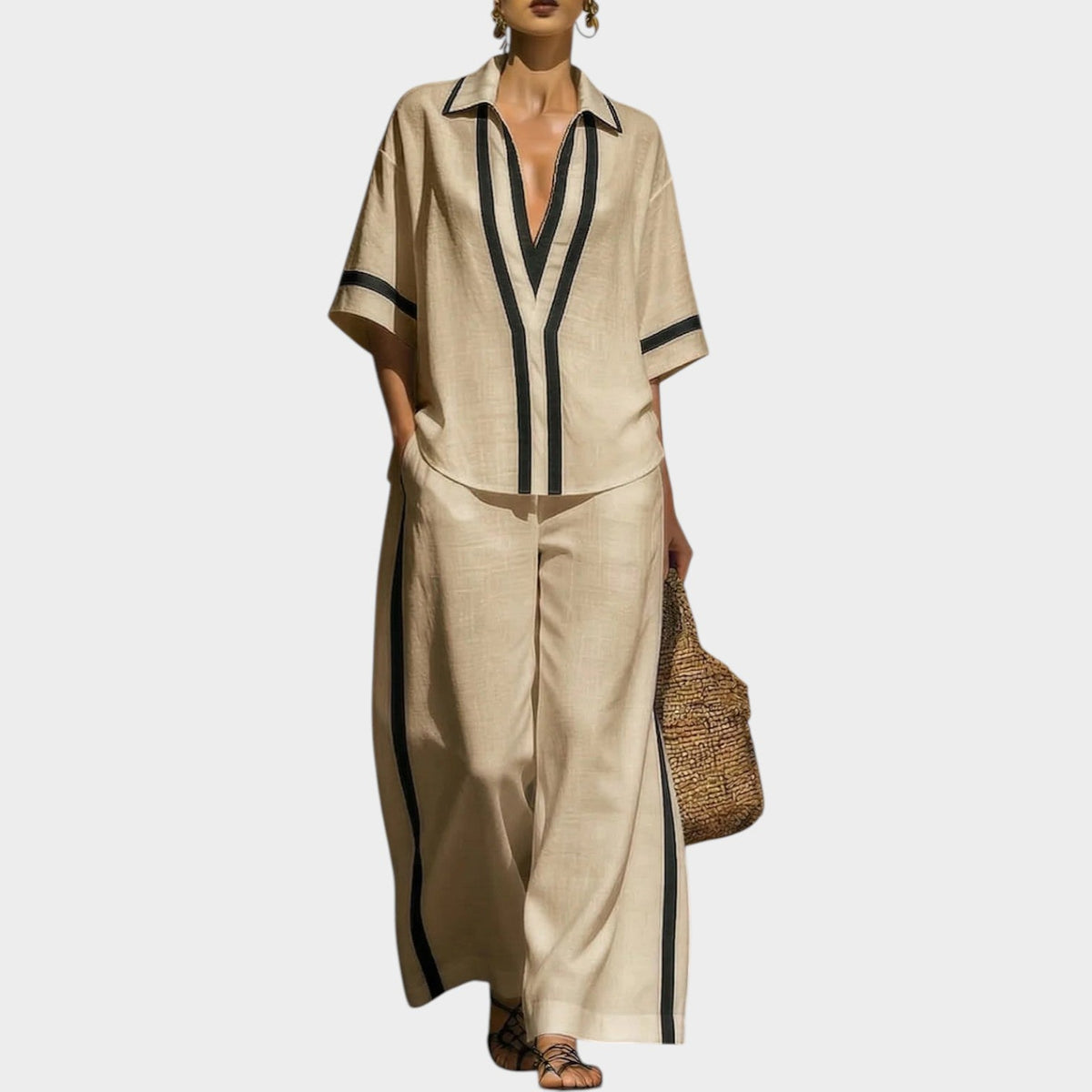 Women's Matching Set Relaxed Linen Two-Piece