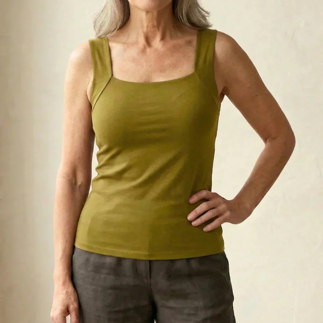 Calista | Women's Square Neck Tank Top with Built-In Bra