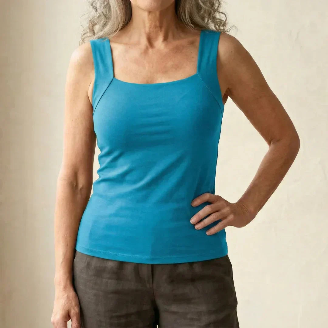 Calista | Women's Square Neck Tank Top with Built-In Bra