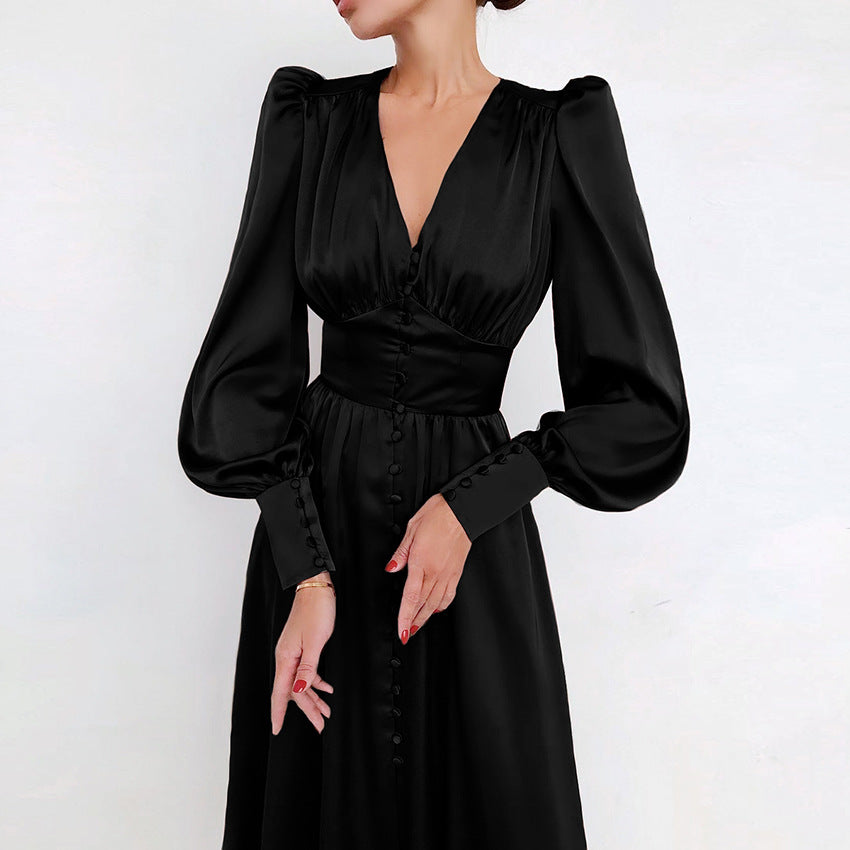 Catalina | Women's Long Sleeve V-Neck Midi Dress
