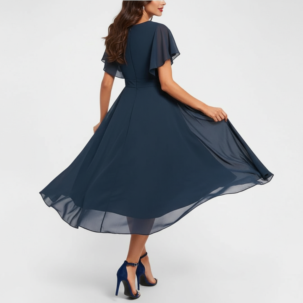 Catalina | Women's Midi Dress with V-Neck