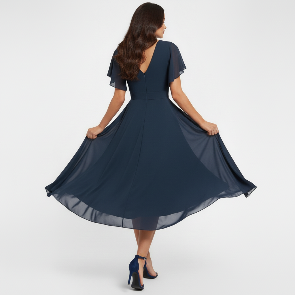 Catalina | Women's Midi Dress with V-Neck