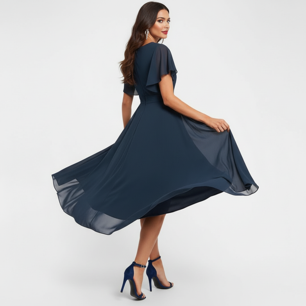 Catalina | Women's Midi Dress with V-Neck