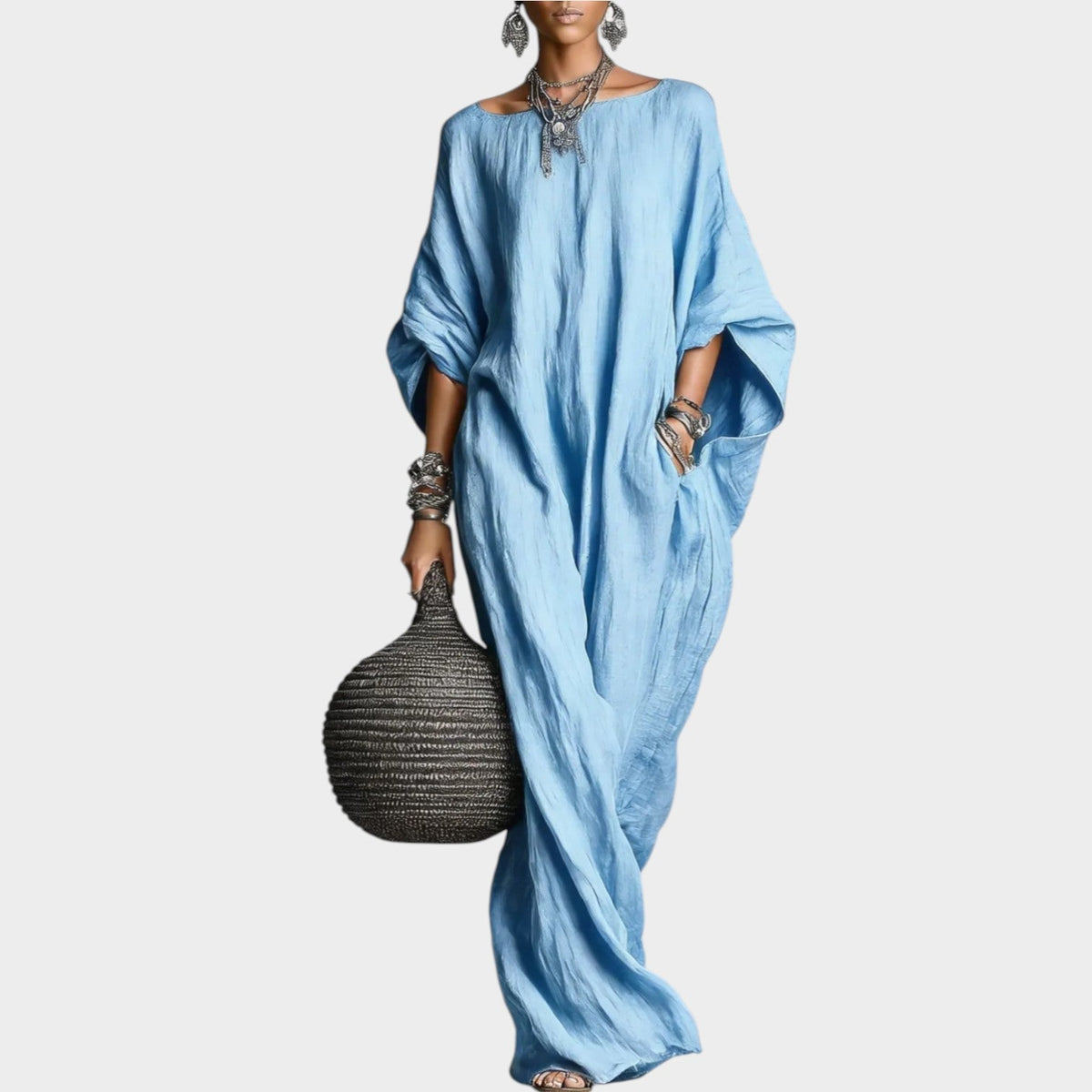 Women's Boho Linen Maxi Dress