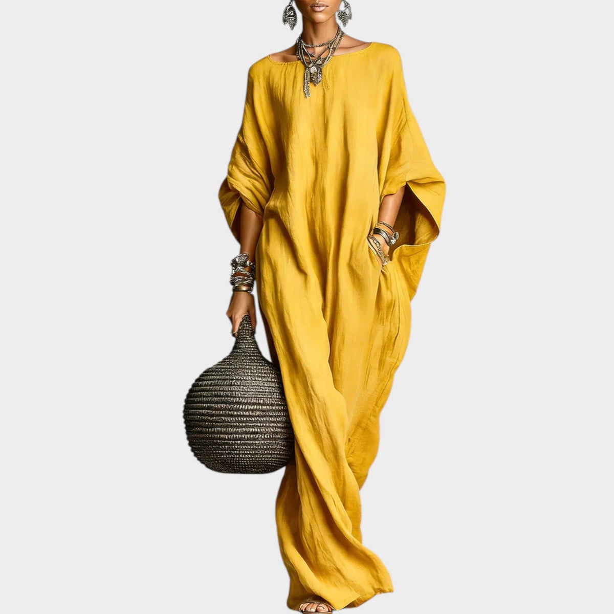 Women's Boho Linen Maxi Dress