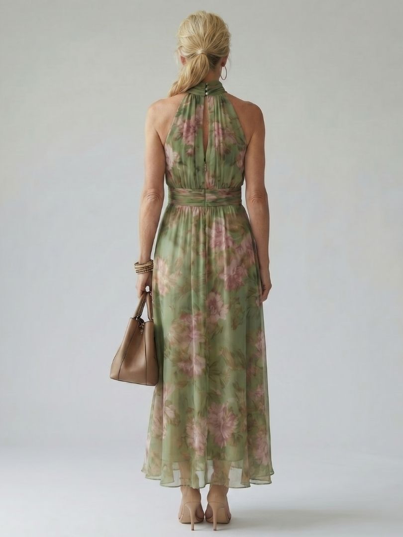 Colette | Women's Floral Print Halter Midi Dress