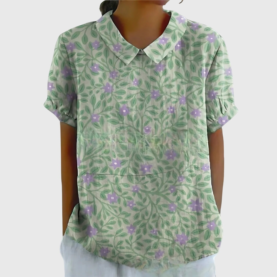 Short Sleeve Floral Blouse