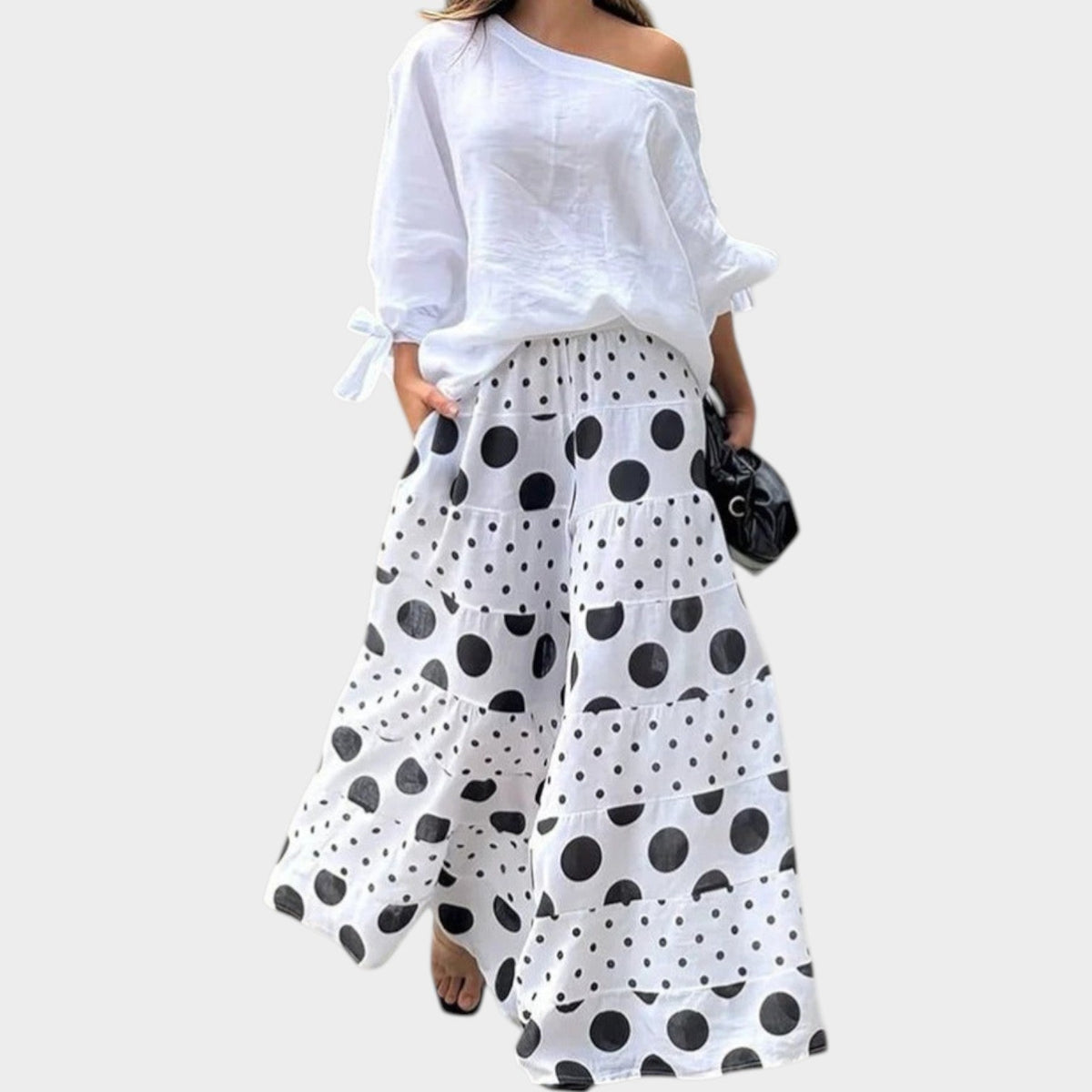 Women's Matching Set Polka Dot Off Shoulder
