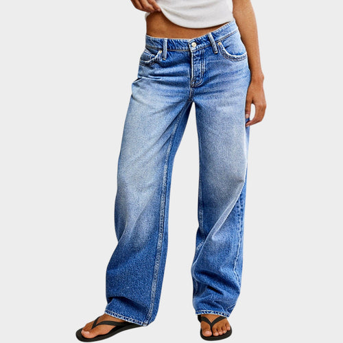 Straight Leg Casual Denim Pants