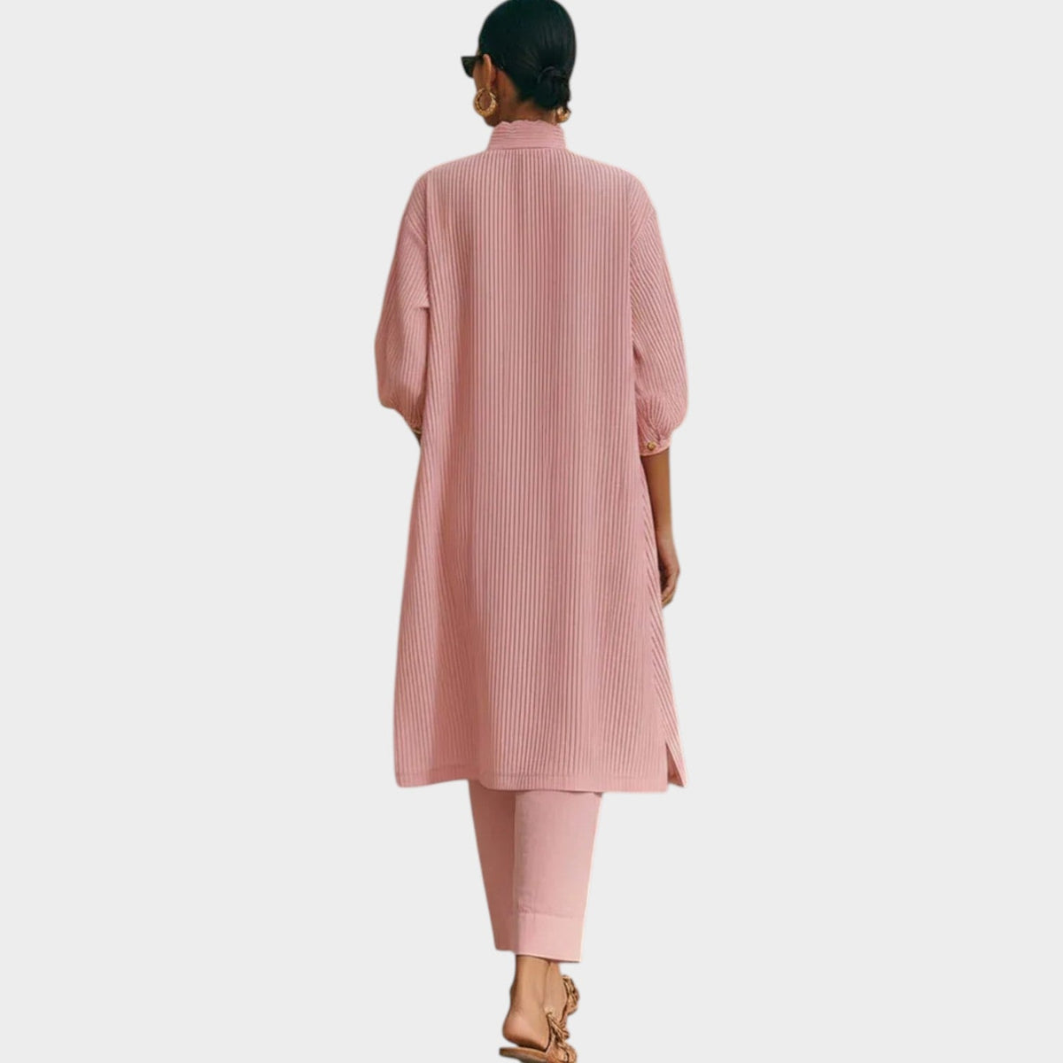 Women's Matching Set Linen Button‑Down and Wide‑Leg Pants Set