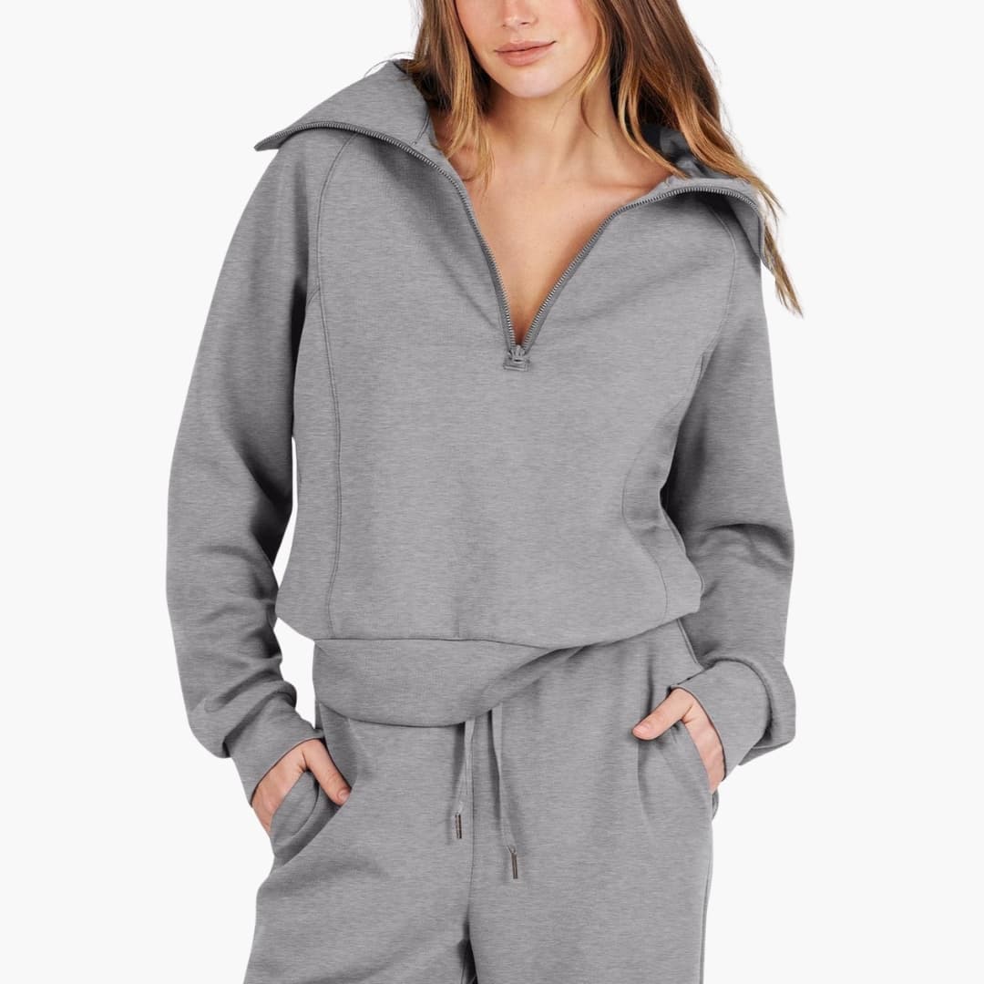 Daphne | Women's Wide Leg Lounge Set with Half Zip