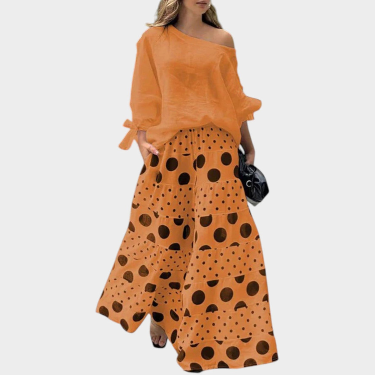 Women's Matching Set Polka Dot Off Shoulder