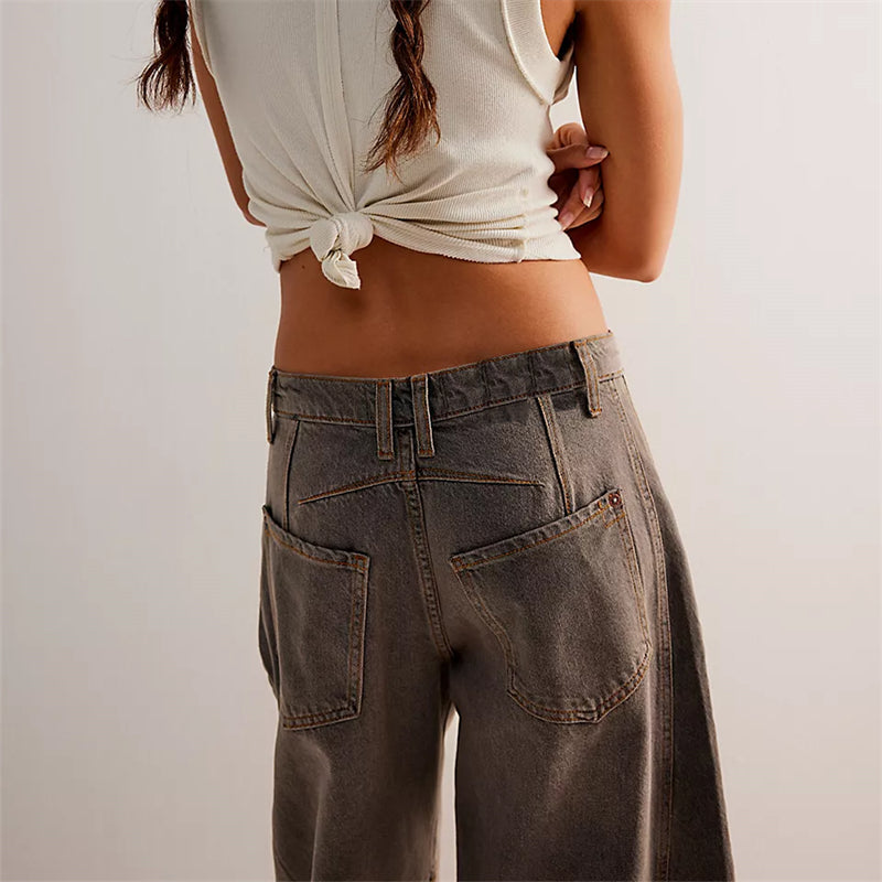 Women's Relaxed Fit High Waist Barrel Leg Jeans