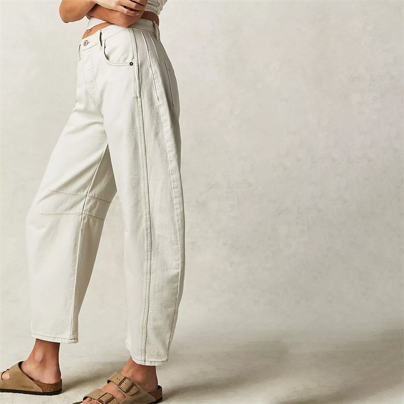 Women's Relaxed Fit High Waist Barrel Leg Jeans
