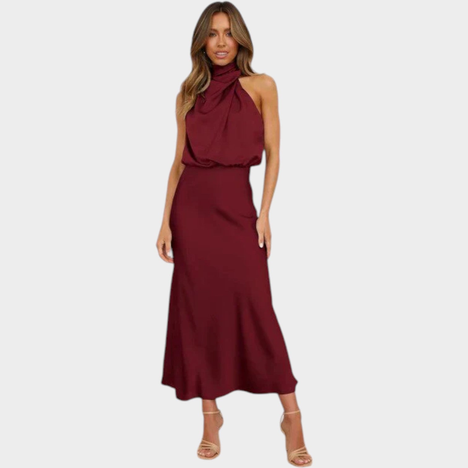 Formal Satin Maxi Dress