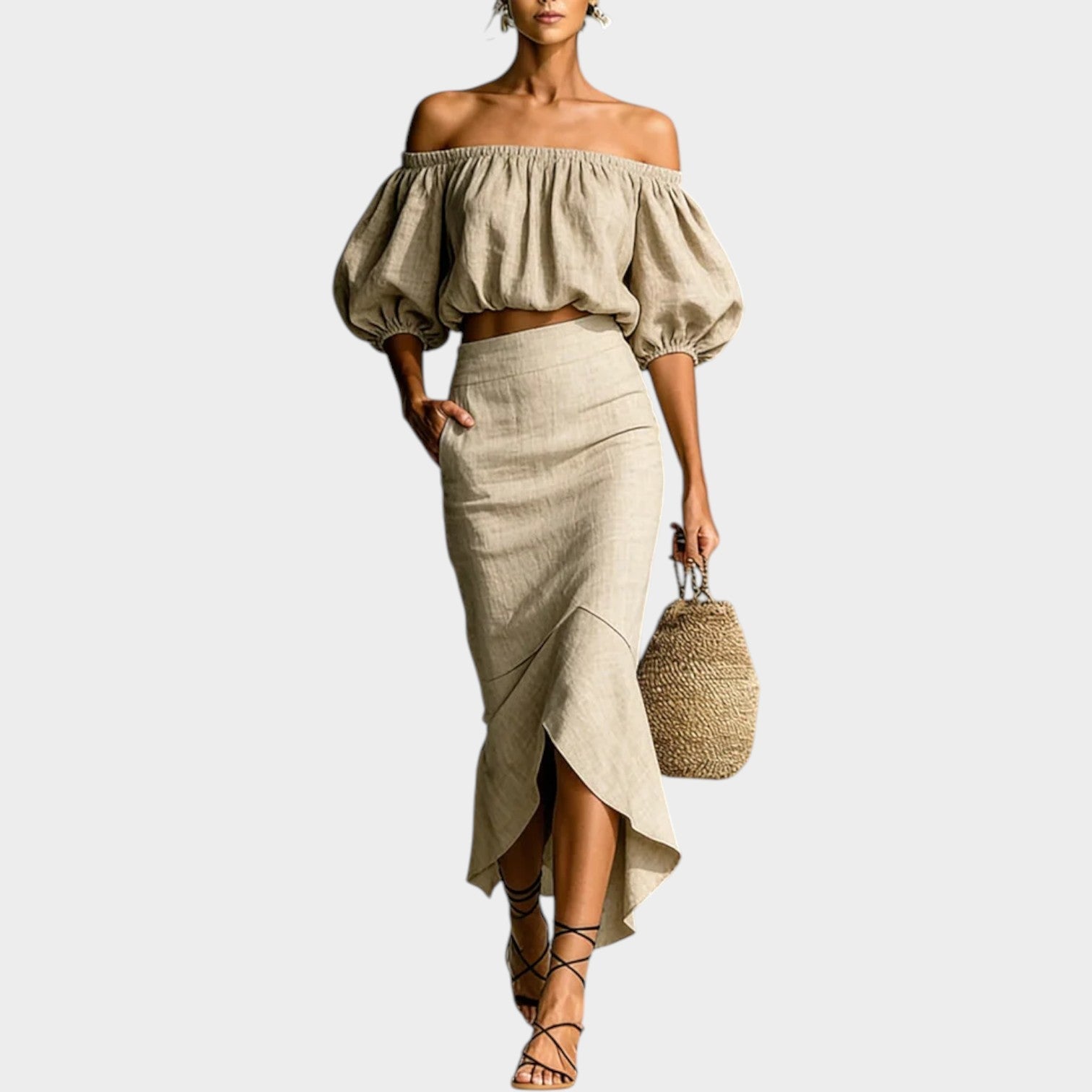 Chic Off-Shoulder Two-Piece Set