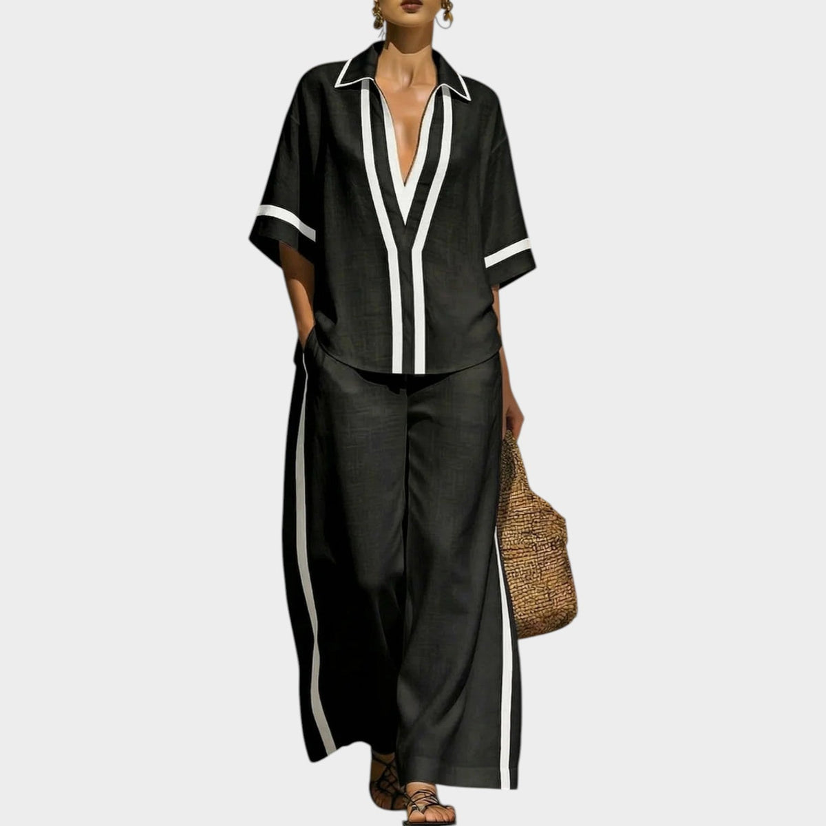 Women's Matching Set Relaxed Linen Two-Piece