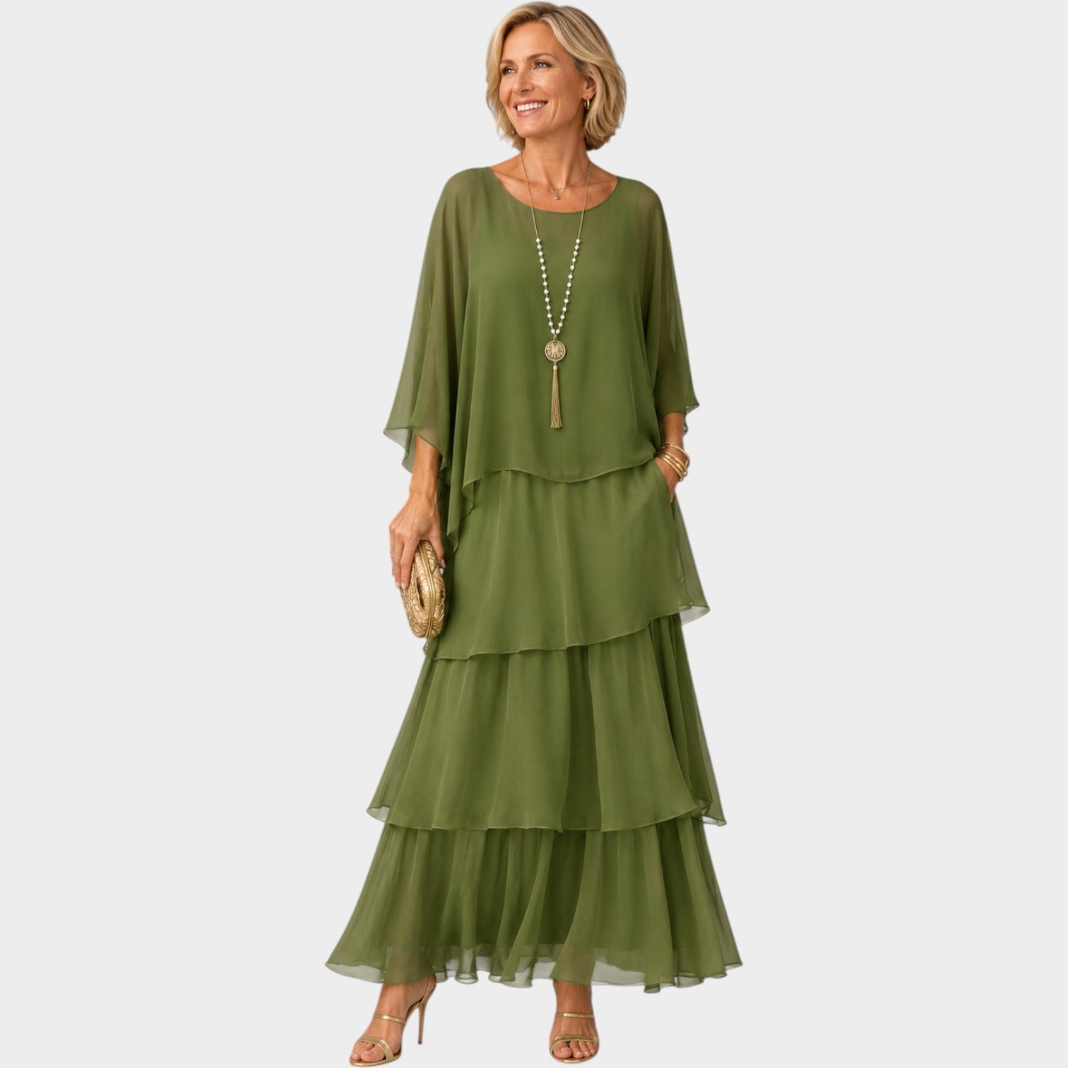 Wedding Guest Flowing Tiered Maxi Dress