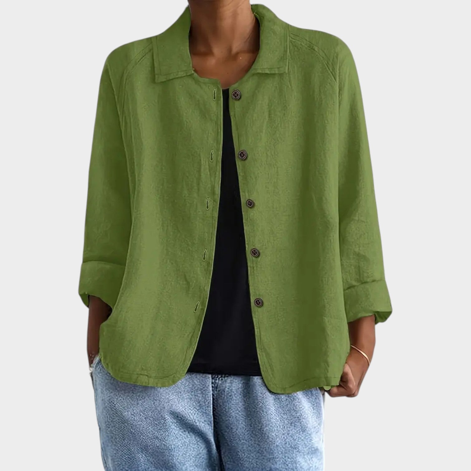 Textured Button Up Blouse