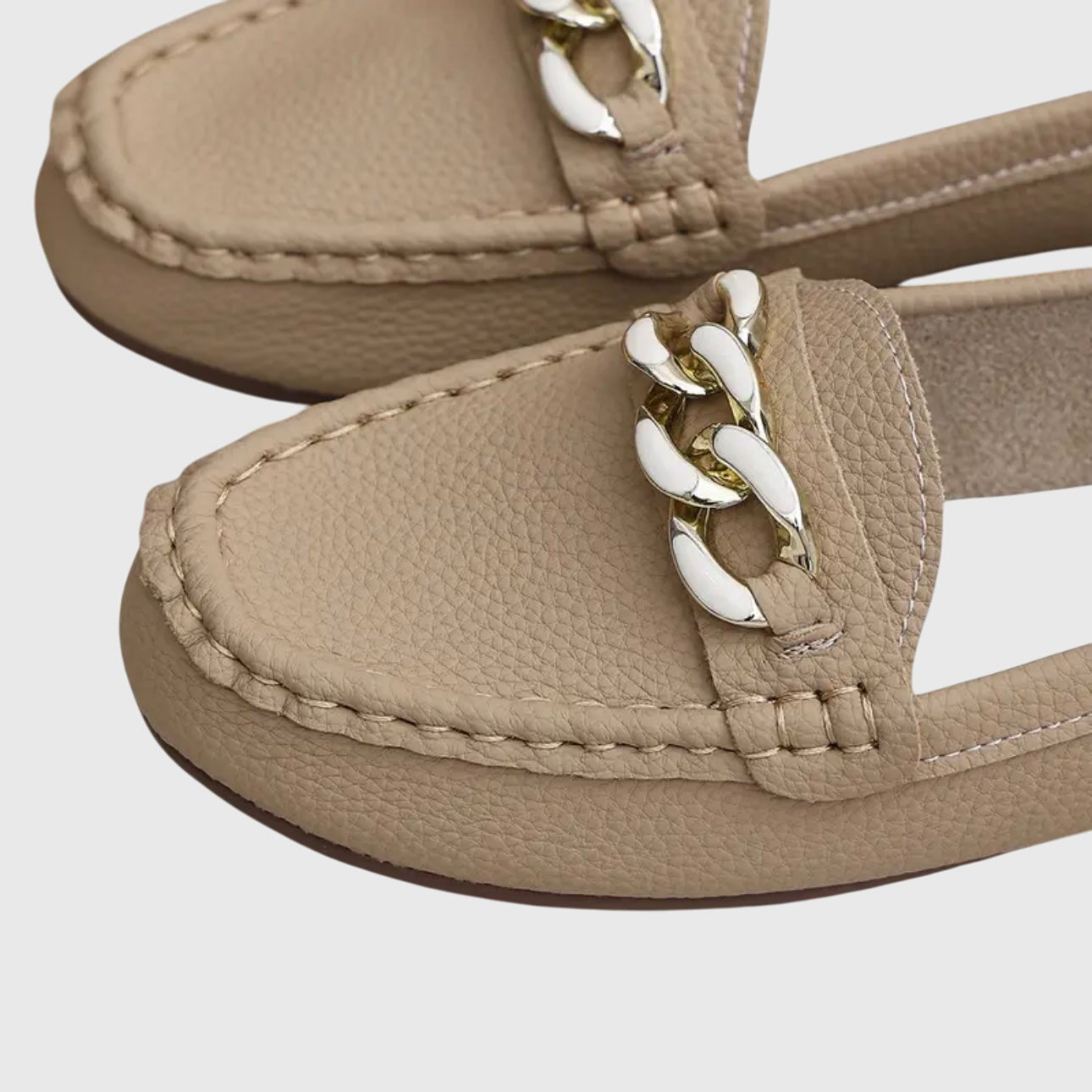 Harlow | Women's Casual Slip-On Loafers with Gold Chain Accent