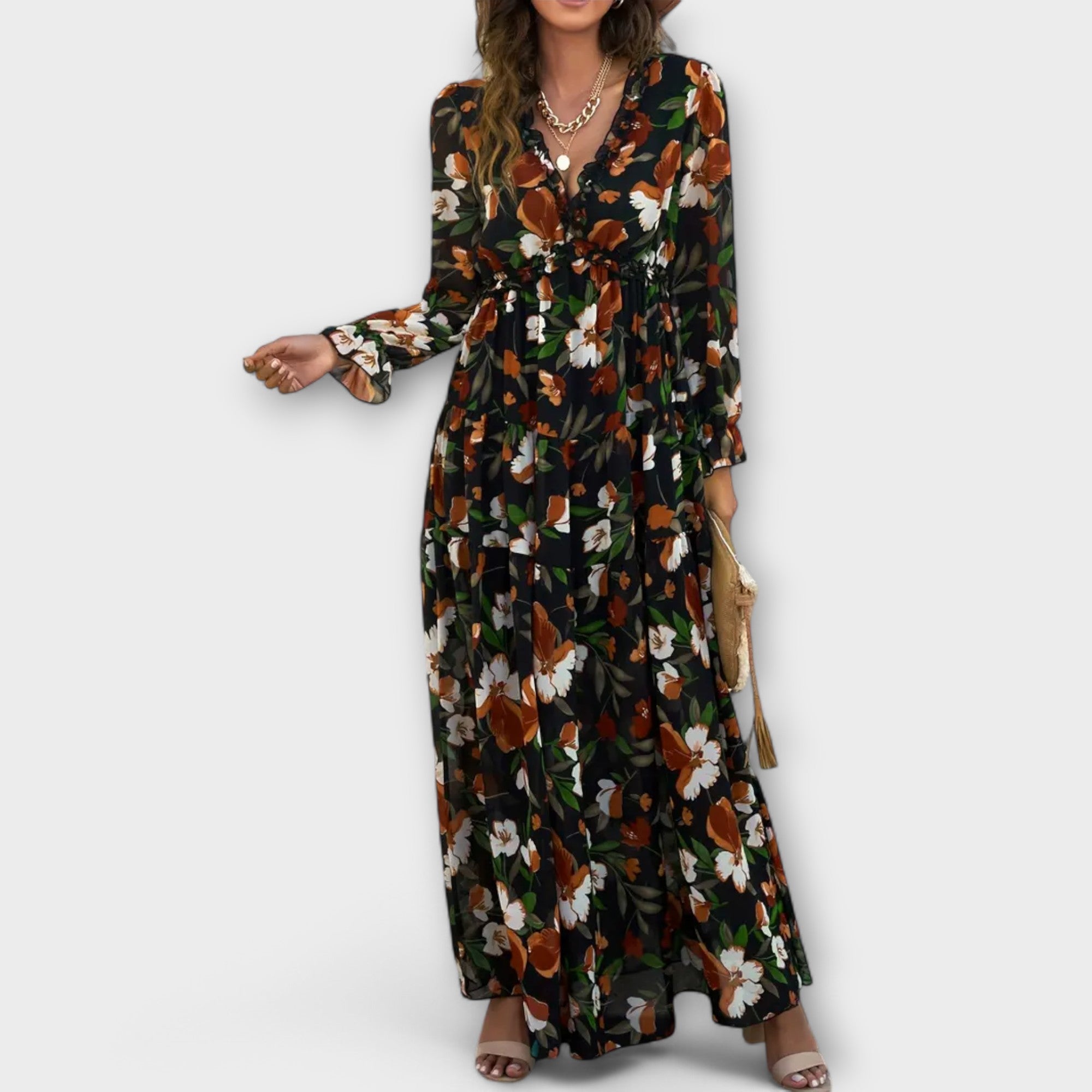 Wilma™ Floral V-Neck Maxi Dress